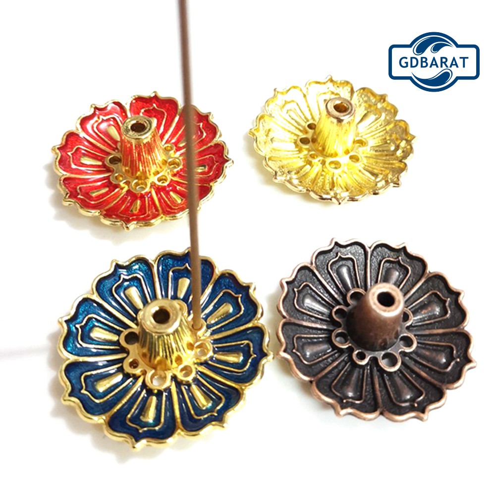Đế Cắm Nhang 9 Lỗ Hình Hoa Sen Bằng Đồng Tiện Dụng