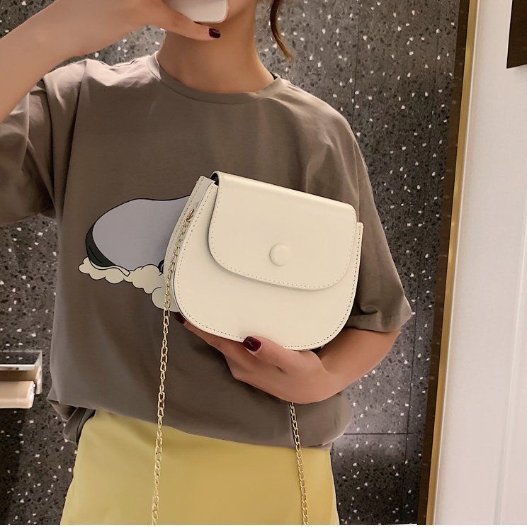 Túi Đeo Chéo Hình Vuông Cỡ Nhỏ Phối Dây Đeo Sợi Xích Phong Cách Hàn Quốc Thời Trang Cho Nữ