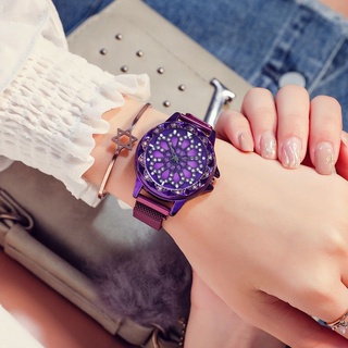 Đồng hồ Nữ nam châm mặt hình hoa