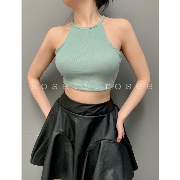 Áo yếm gân Croptop