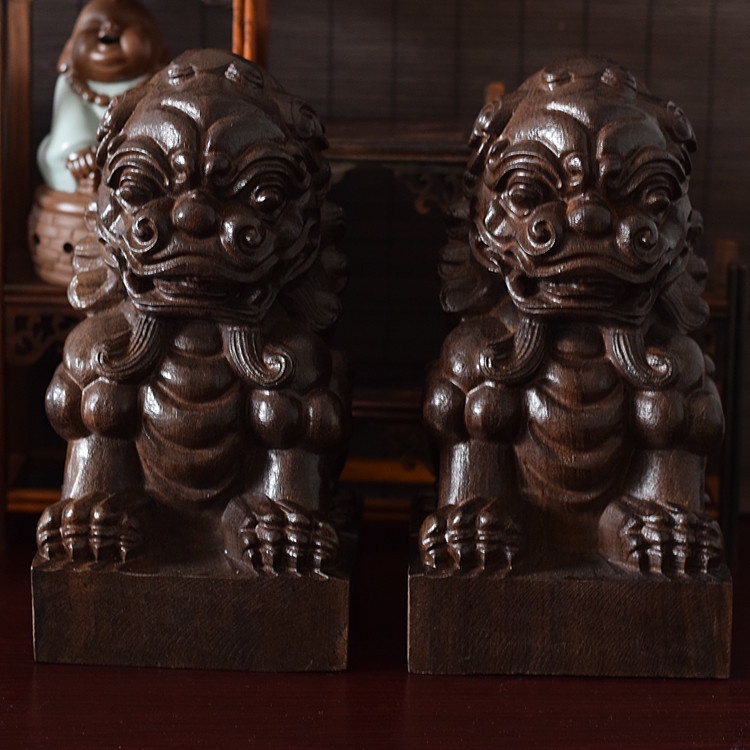 Tượng Nghê Phong Thủy Bằng Gỗ Trầm Hương (Cao 6.5 cm)