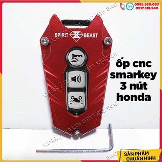 🏆 Ốp chìa khoá CNC smart key loại 3 nút xe honda SH, SH mode, PCX (tặng lục giác) giá 1 chiếc - MẪU V2 🏆