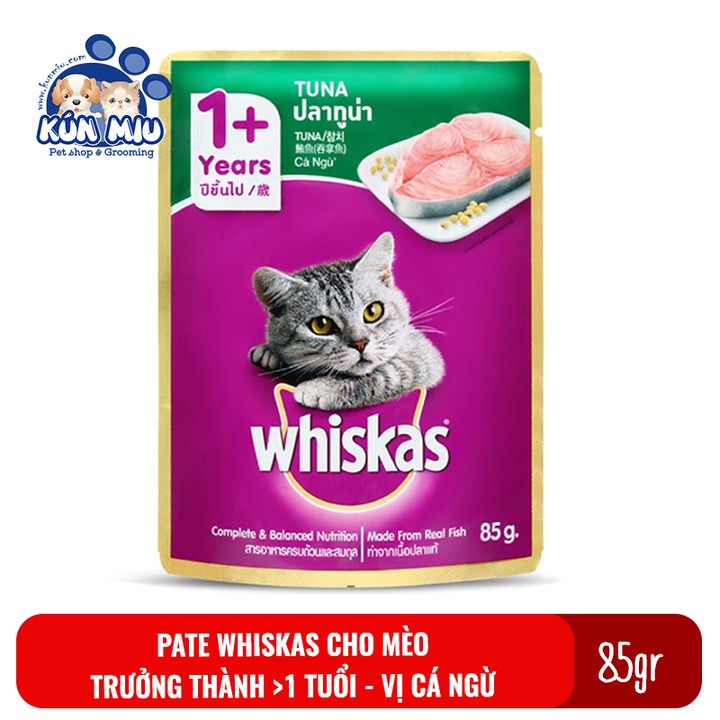 Thức ăn cho mèo Pate Whiskas gói 80gr