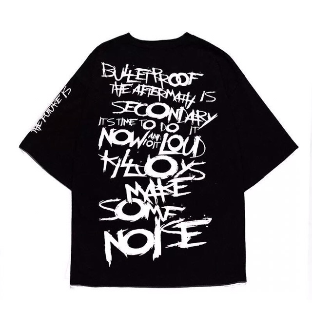 Áo thun unisex in chữ phing cách chuẩn hàng thái