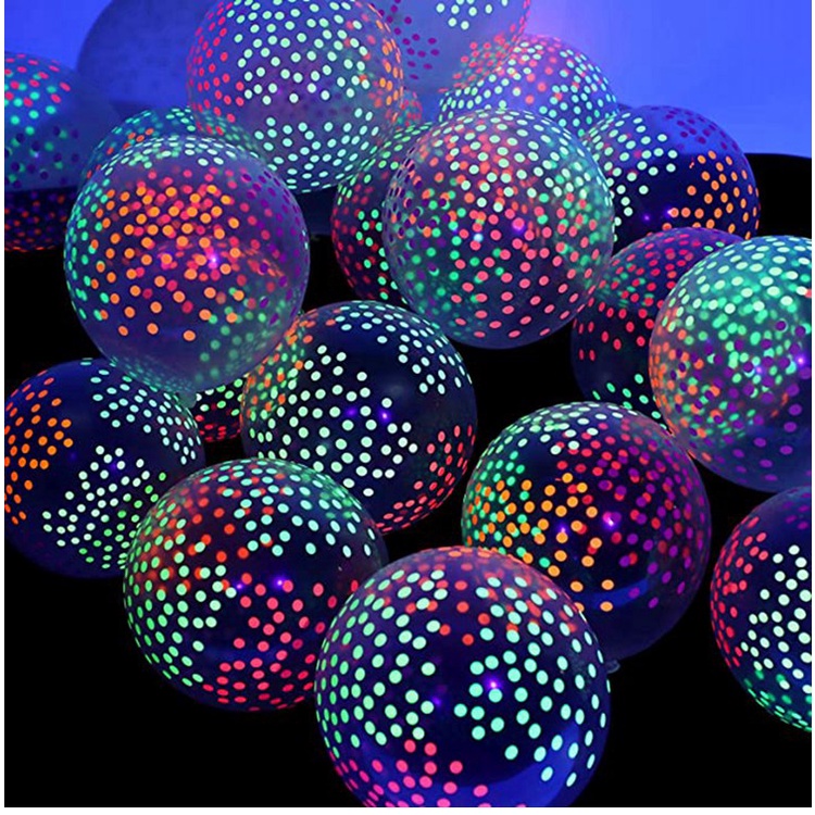 Bộ 10 bong bóng 12 inch trong suốt chấm bi trang trí tiệc