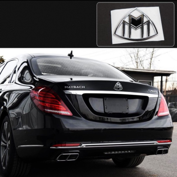 Logo inox biểu tượng sau xe Maybach, dùng độ xe Mercedes G80705 (HÀNG LOẠI 1)