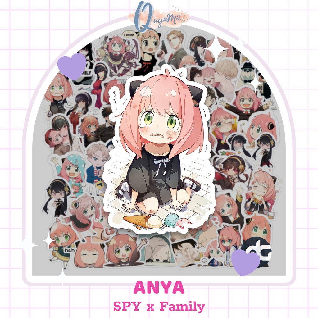 Set 80 miếng dán Sticker SPY×FAMILY Anya Yor Forger Twilight - nhãn dán laptop, điện thoại, vali, mũ bảo hiểm