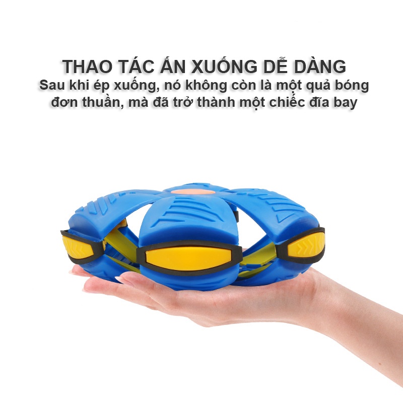 Đồ Chơi Thể Thao Phlat Ball, bóng ma thuật biến hình thành đĩa bay UFO và ngược lại (bản Cao Cấp với đèn led và nhạc)
