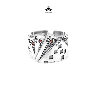 Nhẫn bạc nam HeliSilver Master of Gamblers Ring Freesize S925 NBN0024
