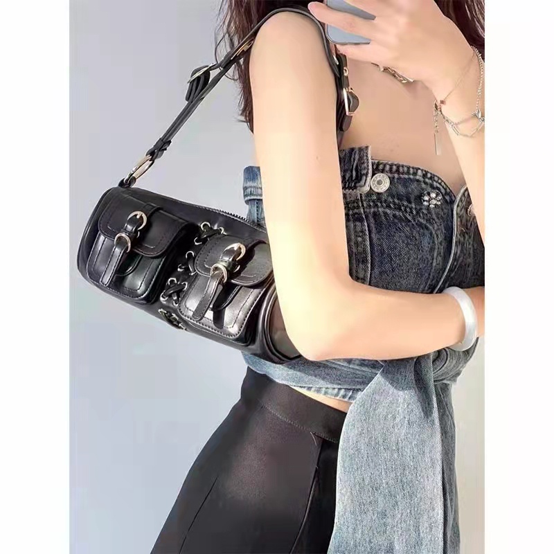 Túi Đeo Dưới Cánh Tay Y2K Thắt Dây Kiểu Retro Dễ Thương Cho Nữ