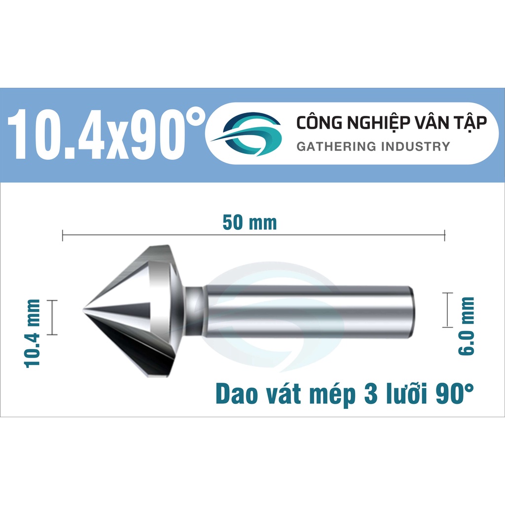 Dao phay vát mép HSS 90 độ 3 lưỡi hàng chính hãng, chất lượng cao.