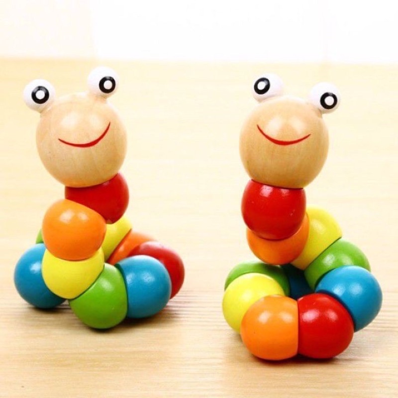 Đồ Chơi Con Sâu Bằng Gỗ Cho Bé - Đồ Chơi Gỗ An Toàn & Đồ Chơi Thông Minh Cho Bé