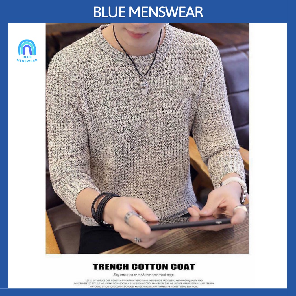Áo Len Nam cổ tròn tiêu dày dài tay đẹp giá rẻ cao cấp AL77 - BLUE MENSWEAR | BigBuy360 - bigbuy360.vn