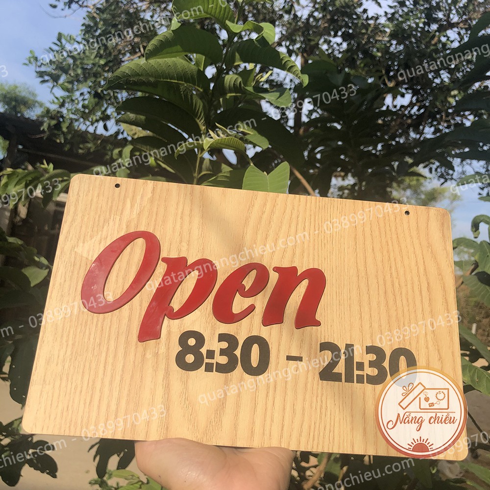 Bảng Gỗ Mẫu Open - Close - Mở Cửa - Đóng Cửa