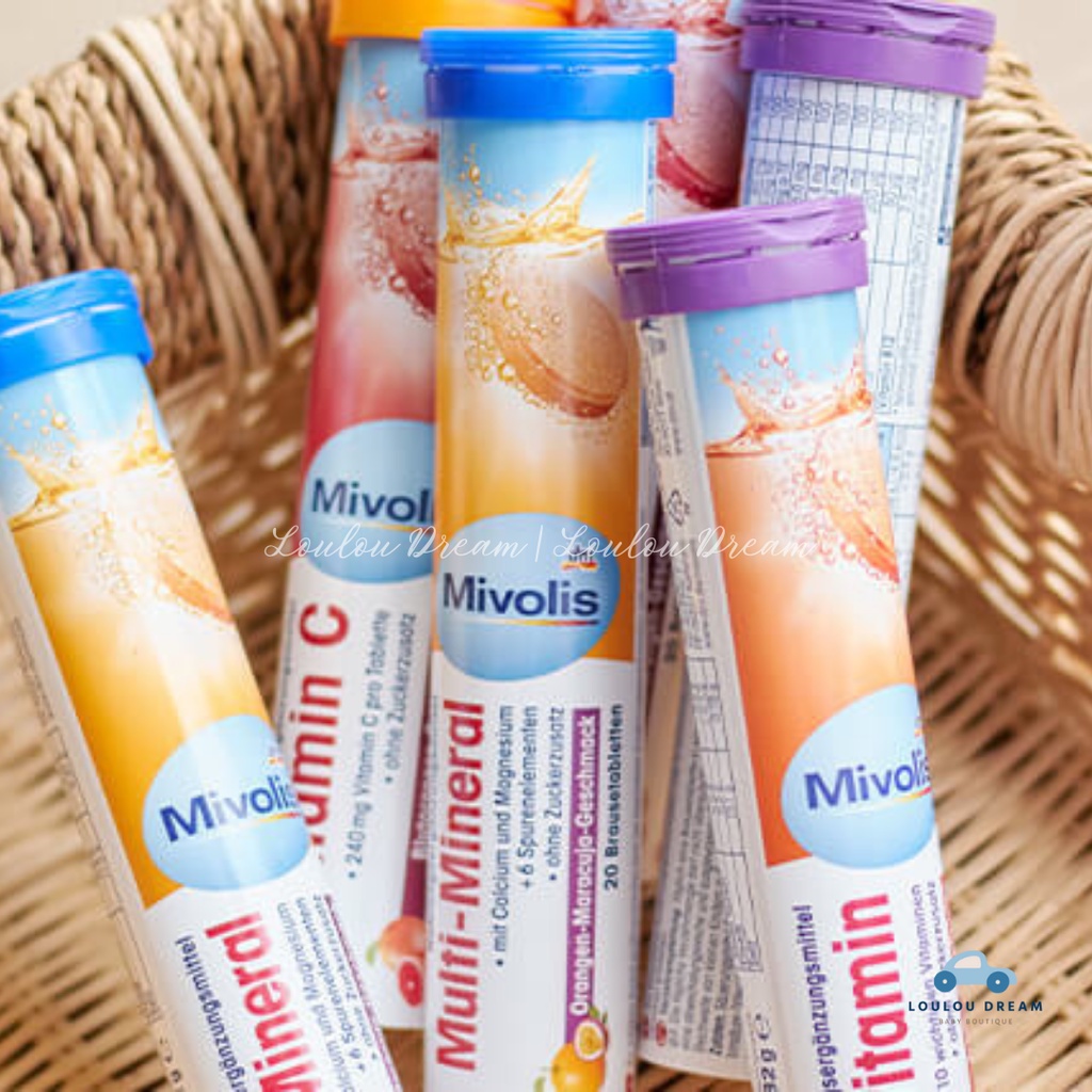 Viên Sủi Mivolis Vitamin C và các vị khác hỗ trợ tăng cường hệ miễn dịch và bổ máu của ĐỨC