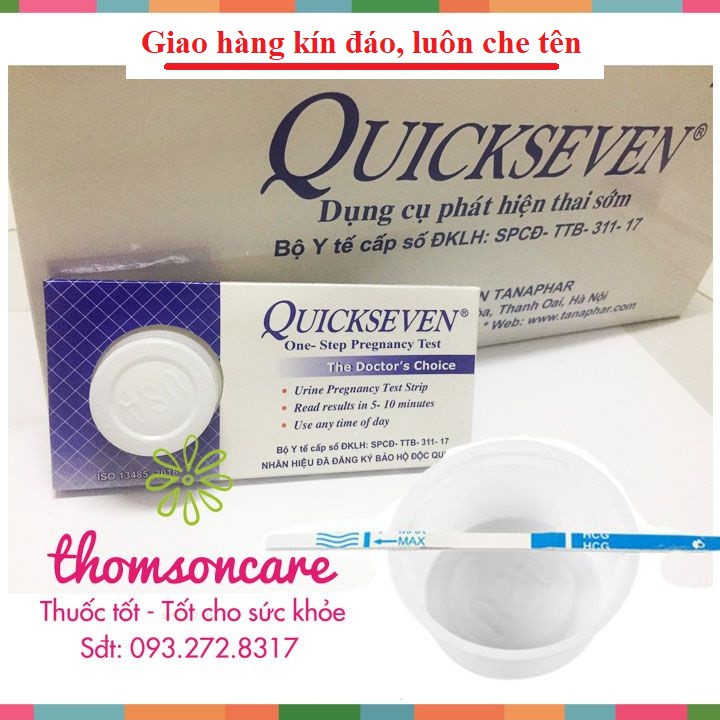 Que thử thai QUICKSEVEN - Nhanh, chính xác - Luôn che tên