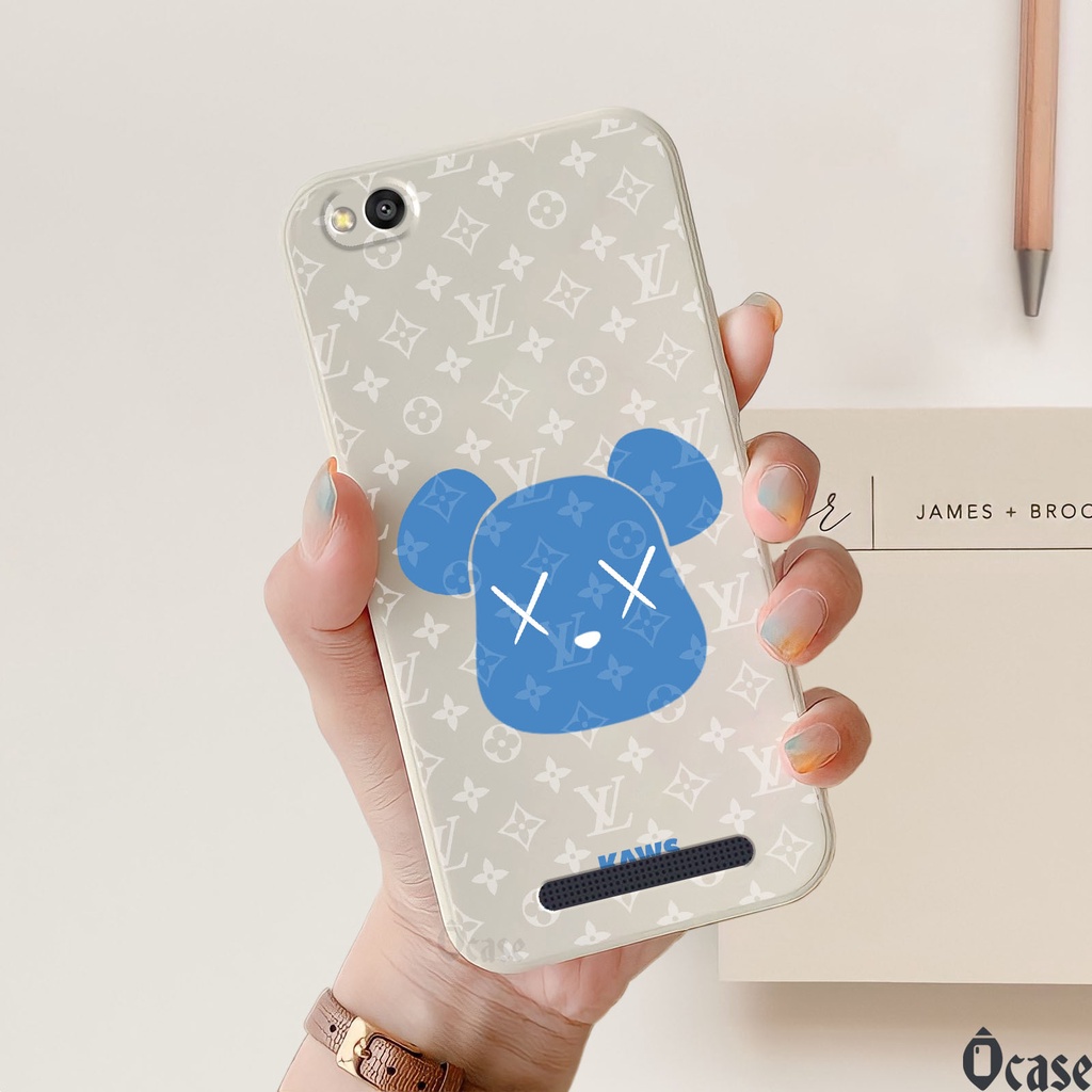 Ốp lưng Xiaomi Redmi 5A in hình gấu cạnh viền vuông có bảo vệ camera