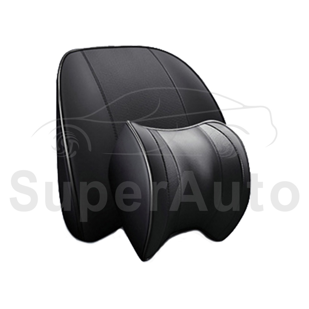 SuperAuto Gối Tựa Đầu/Lưng Bằng Da PU GốI TựA LưNg Xe HơI GốI Xe Ô Tô Phụ KiệN Trang Trí Ô Tô
