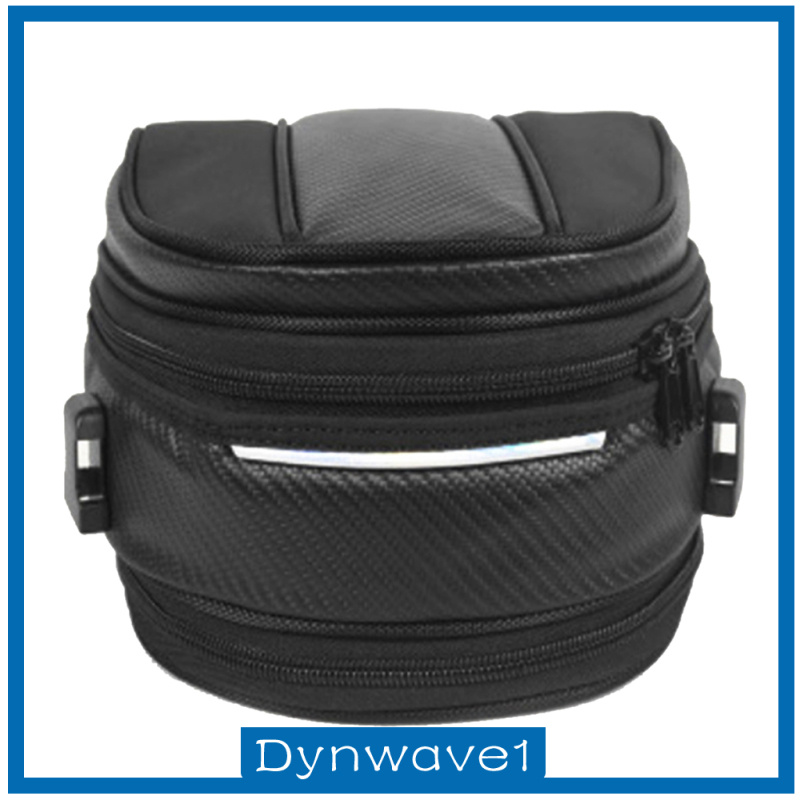 [DYNWAVE1]Motorcycle Tail Seat Bag Waterproof 30x21.5x20cm Black Multifunctional