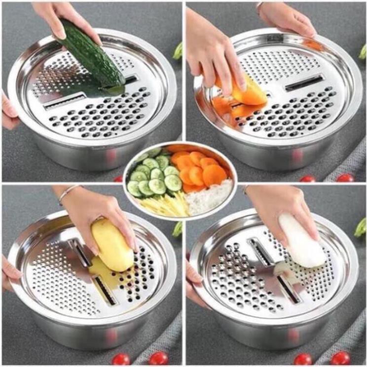 Rổ nạo inox 3 trong 1, tiện lợi, tiện ích mới cho phòng bếp