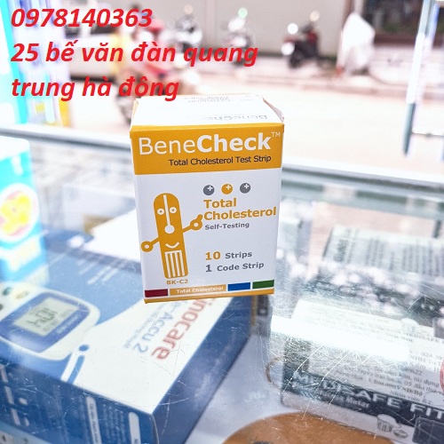 Hộp 10 Que thử Cholesterol máy đo Benecheck