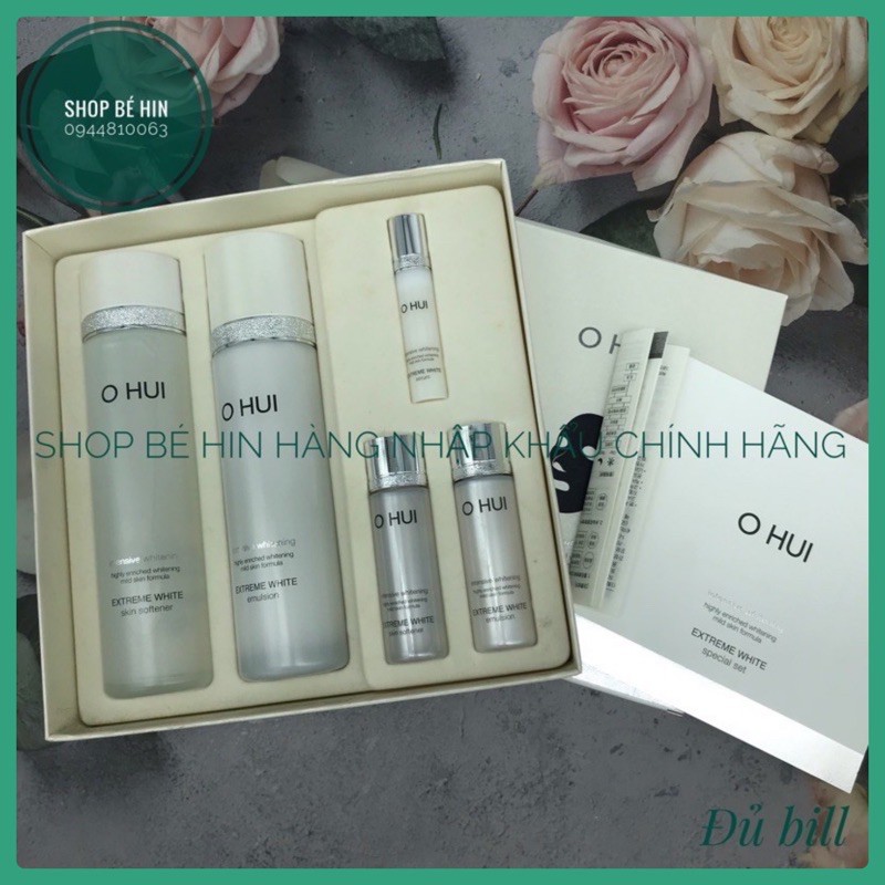 (Đủ bill Hàn) Bộ dưỡng da Ohui Extreme White Special set dưỡng da trắng mịn