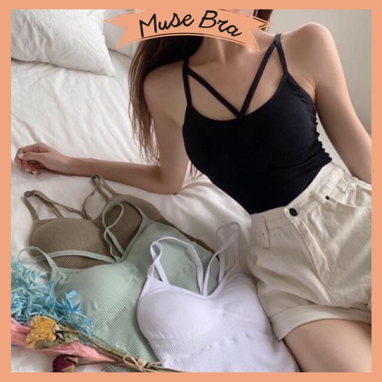 [Giá sỉ] Áo Bra Cotton 2 Dây Dáng Dài Hở Lưng Sexy BR22