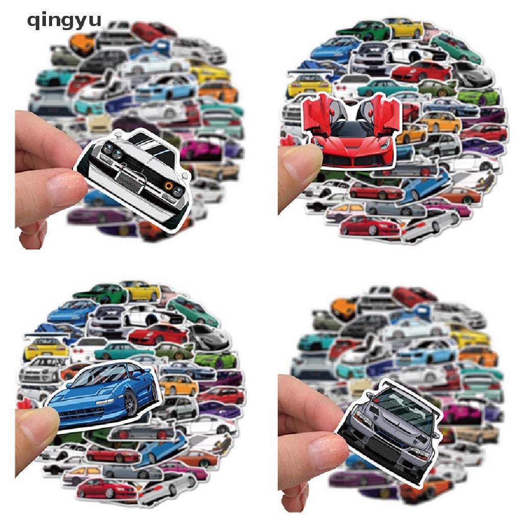 qingyu 50Pcs JDM Automotive Car Graffiti Sticker Guitar Suitcase Skateboard Sticker PLI