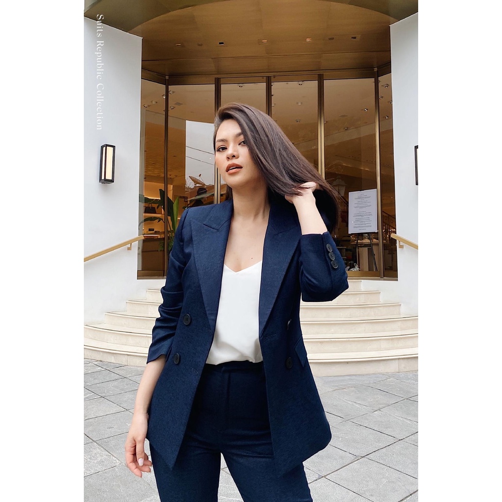 Áo Blazer kiểu 4 cúc màu xanh navy 2NDDATE BL023N