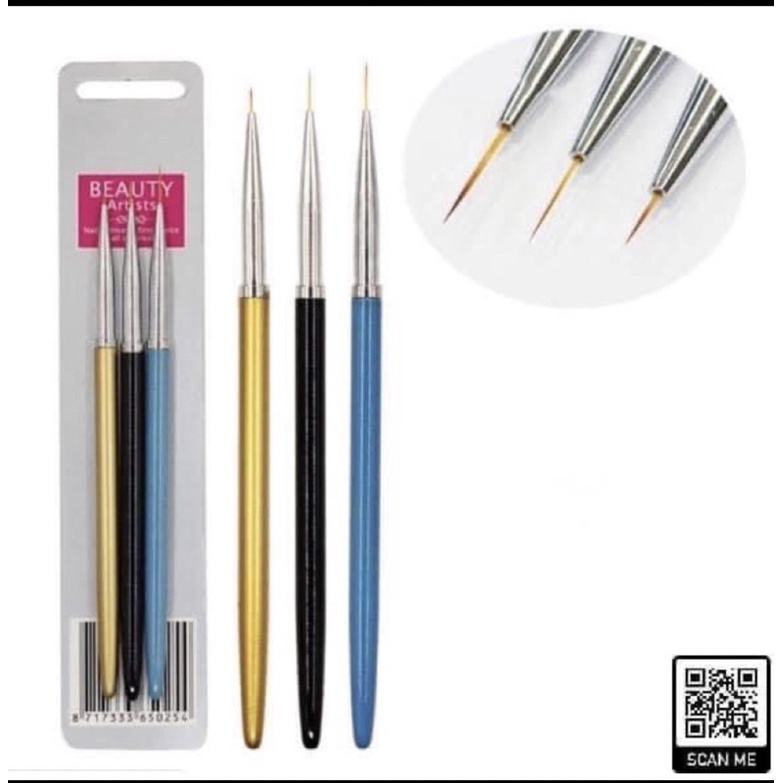 Bộ Cọ nét vẽ nail 3 cây
