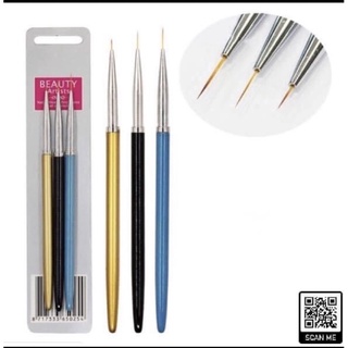 Bộ Cọ nét vẽ nail 3 cây