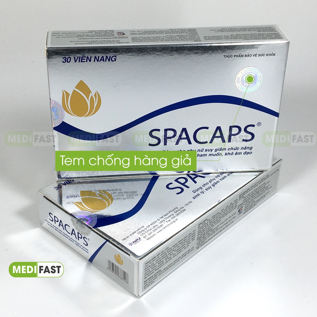 Spacaps hỗ trợ tăng cường sinh lý nữ - Hộp 30 viên - bổ sung nội tiết tố nữ, giảm sạm nám da từ thảo dược