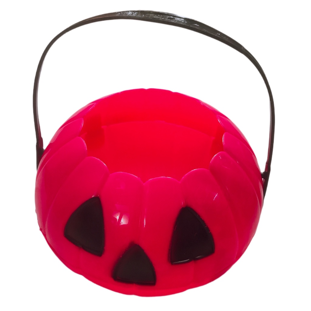 Giỏ bí ngô bằng nhựa xin kẹo cho bé Halloween 25cm,  đồ chơi giỏ đựng kẹo bằng nhựa hình bí ngô trang trí Halloween