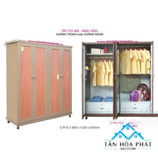 Tủ sắt quần áo lắp ráp trung hưng - TSLR21