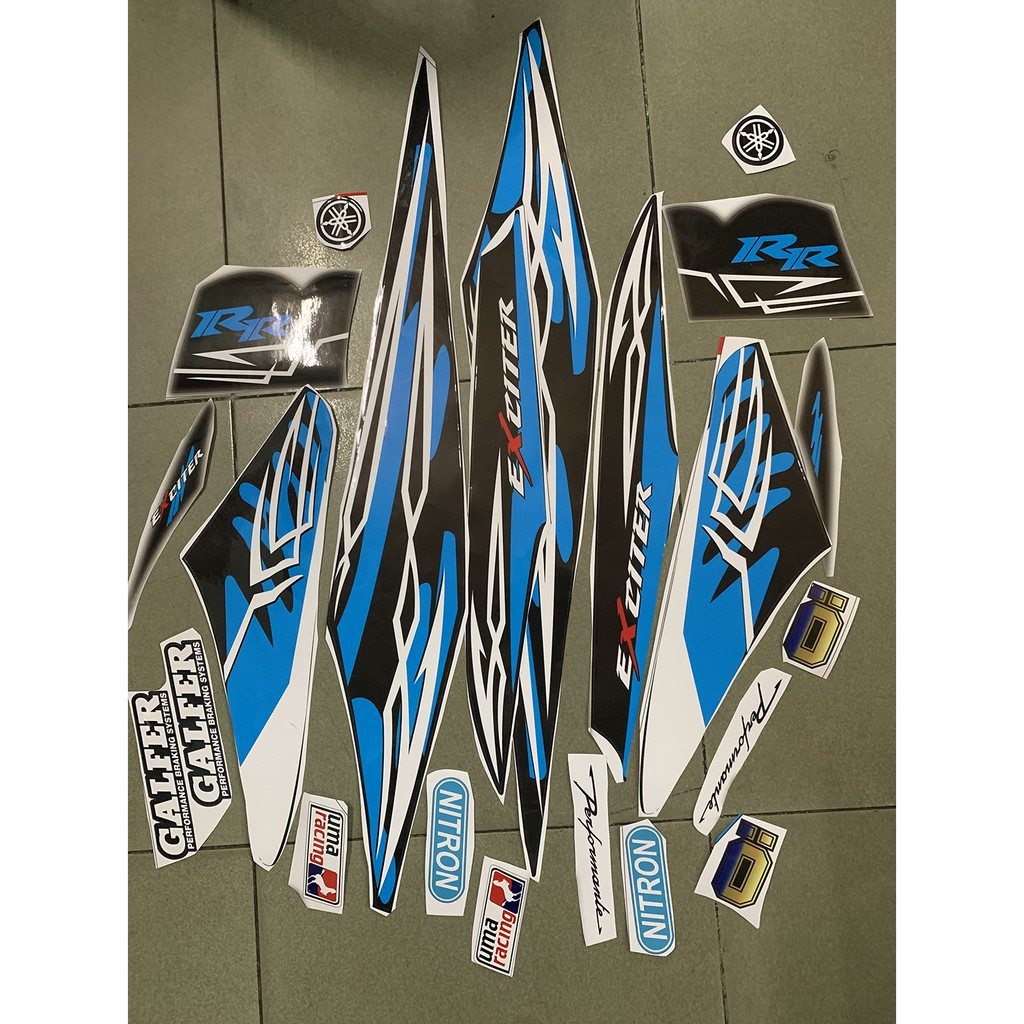 Tem exciter 2010 trắng xanh đen