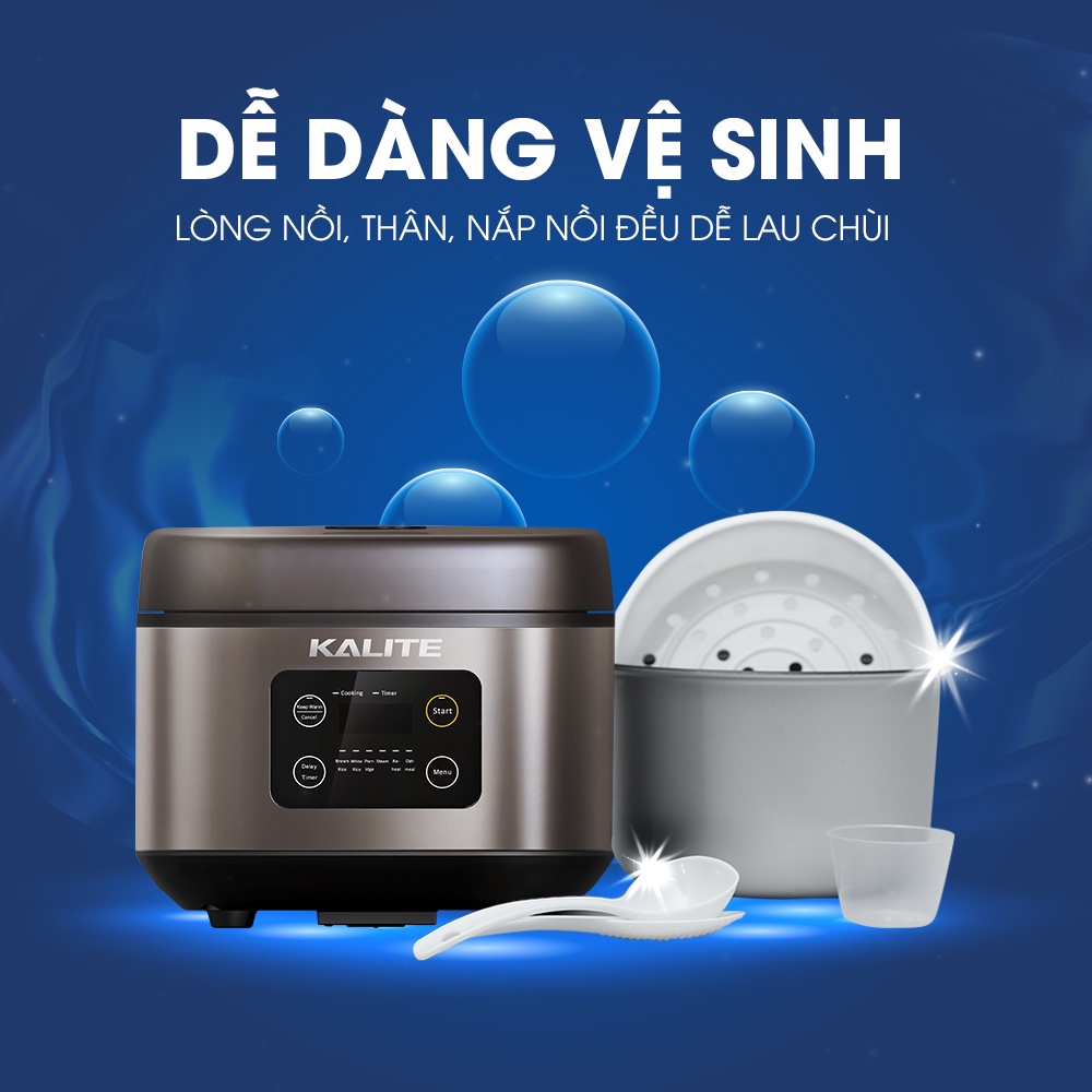 Nồi cơm điện tử đa năng Kalite KL 620 dung tích 1.8L nấu cơm mền dẻo tiết kiệm điện