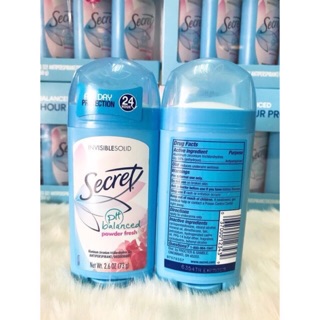  LĂN KHỬ MÙI DẠNG SÁP DÀNH CHO NỮ SECRET PH BALANCED FRESH 24H Mỹ 73g 
