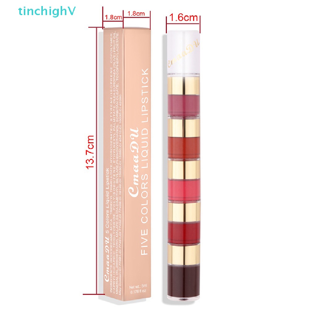 Bộ Son Môi 5 Trong 1 Màu Nhung Lì Gợi Cảm