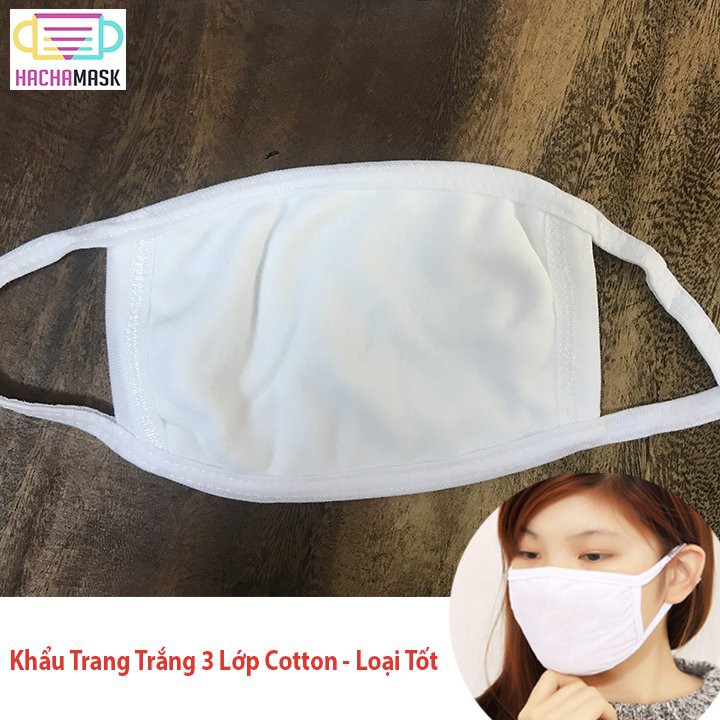 Bộ 2 Cái Khẩu Trang Vải Màu Trắng