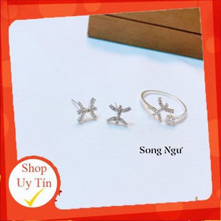 ❤️FREESHIP ❤️ Nhẫn Và Bông Tai Cung Hoàng Đạo - Nhẫn Và Bông Tai Cung Hoàng Đạo Thời Trang