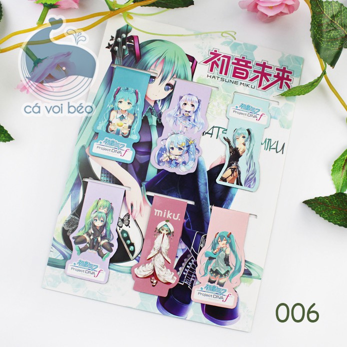 [SALE GIÁ XƯỞNG] [Bộ 6 -18 chiếc] Bookmark nam châm kẹp sách dấu trang Miku Vocaloid manga anime