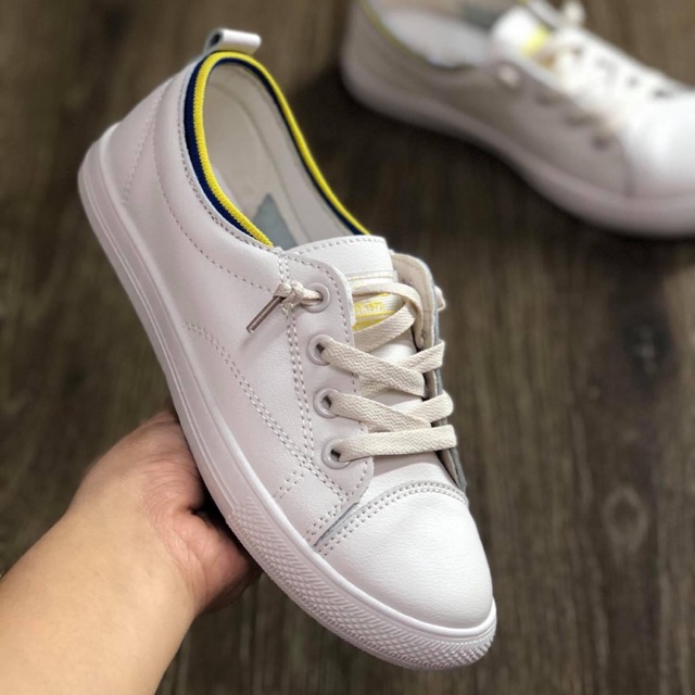 Giày thể thao nữ trắng đế bệt dây lười - T38 Pizishoes | BigBuy360 - bigbuy360.vn