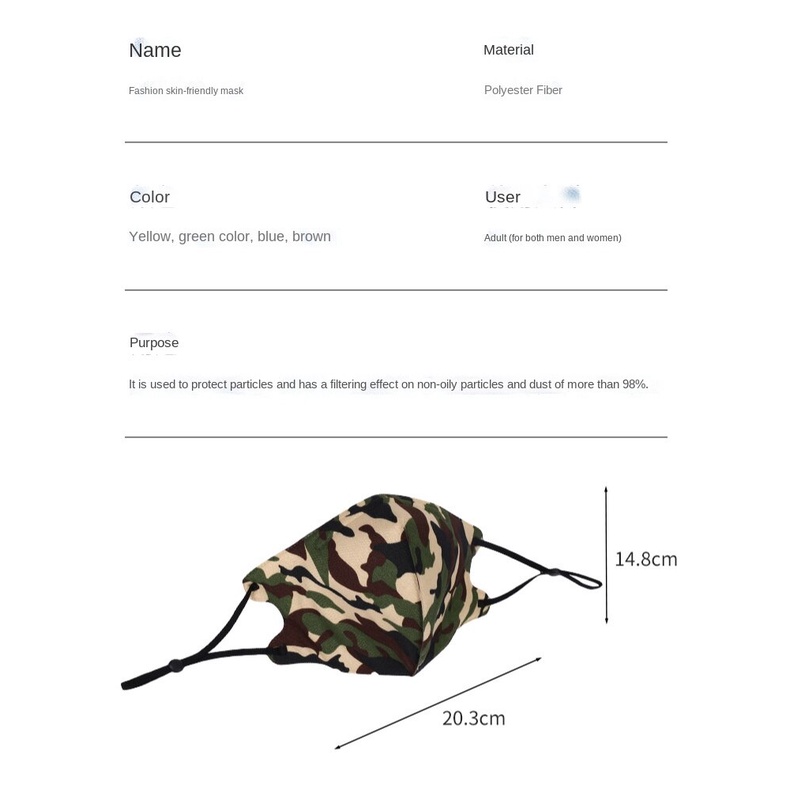 Khẩu Trang cotton Chống Bụi Bẩn Có Thể Giặt Được Thiết Kế Móc Đeo Khẩu Trang Có Thể Giặt Sạch Tiện Dụng