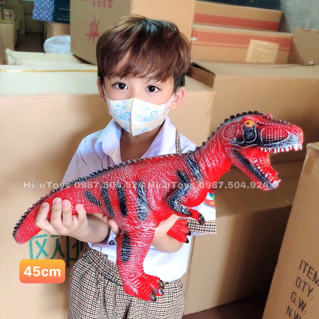 Khủng Long Bạo Chúa Size To 63cm Chất Liệu Cao Su Mềm Nhồi Bông Có Nhạc Đồ Chơi Cho Bé Trai Hiếu Toys