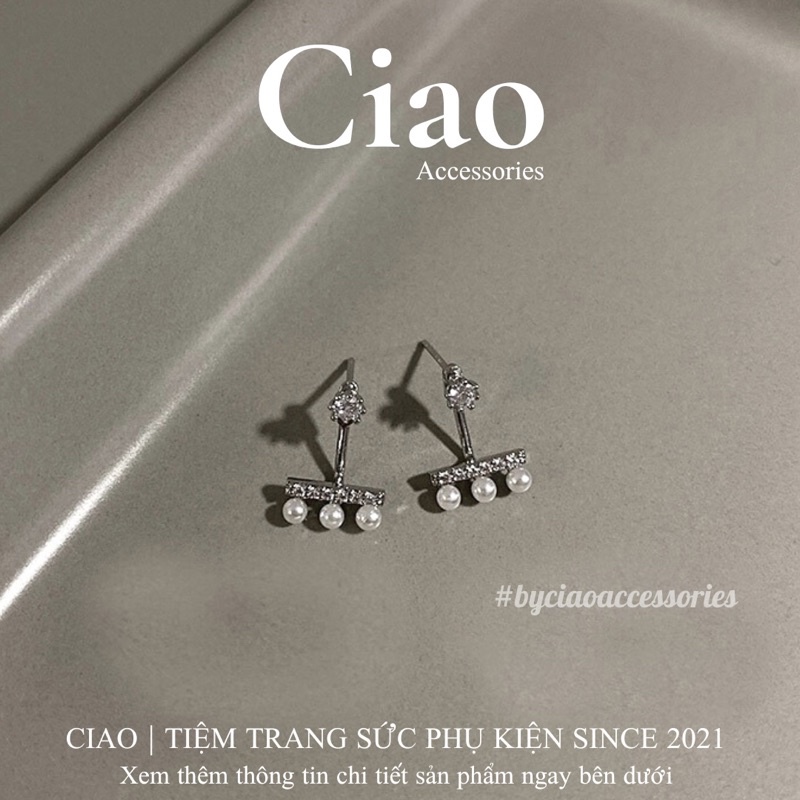 [HOẢ TỐC 1H] Khuyên tai/ Bông tai dáng dài mạ bạc S925 thiết kế đính đá lấp lánh xinh xắn Mira Ciao