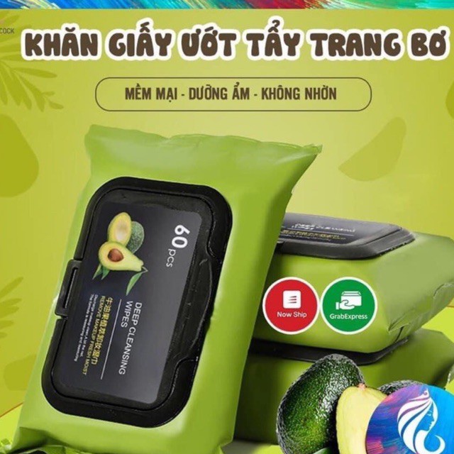 Khăn ướt tẩy trang tinh dầu bơ sạch sâu an toàn cho da mặt