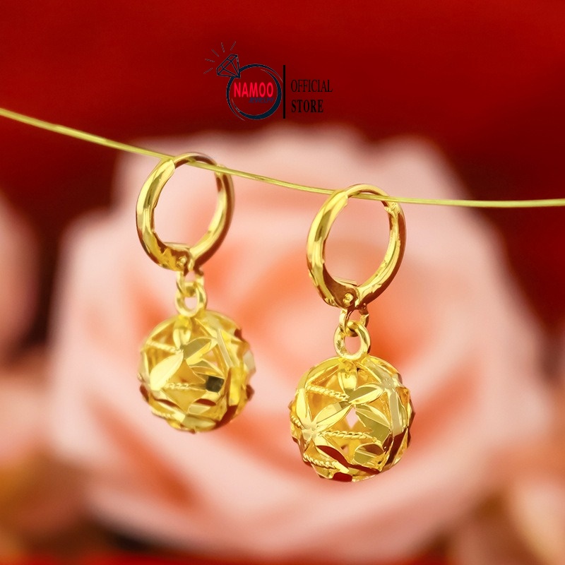 Bông Tai Nữ Quả Tròn Nữ T148, Khuyên Tai Mạ Vàng Nữ Namoo Jewelry