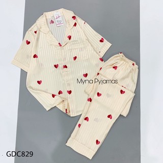 Bộ pijama lụa gấm tay coocjcao cấp, có size