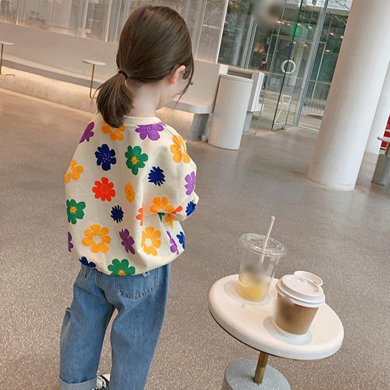 Áo Tay Dài Cổ Tròn Phong Cách Hàn Quốc Cho Bé Gái