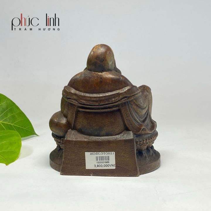 Tượng Di Lặc để Xe ô tô bằng gỗ Trầm hương Chiều Cao 9cm PHÚC LINH